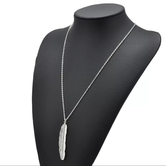 Silver Feather Necklace - Picture 2 of 4